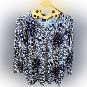 Ann Taylor Cardigan, Size LP, Taupe, Gray, and Black